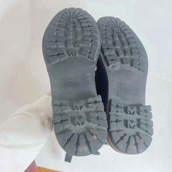 Bruno Magli Palatino Men's Black Pebbled Leather Combat Boots Size 12 - Picture 9 of 11